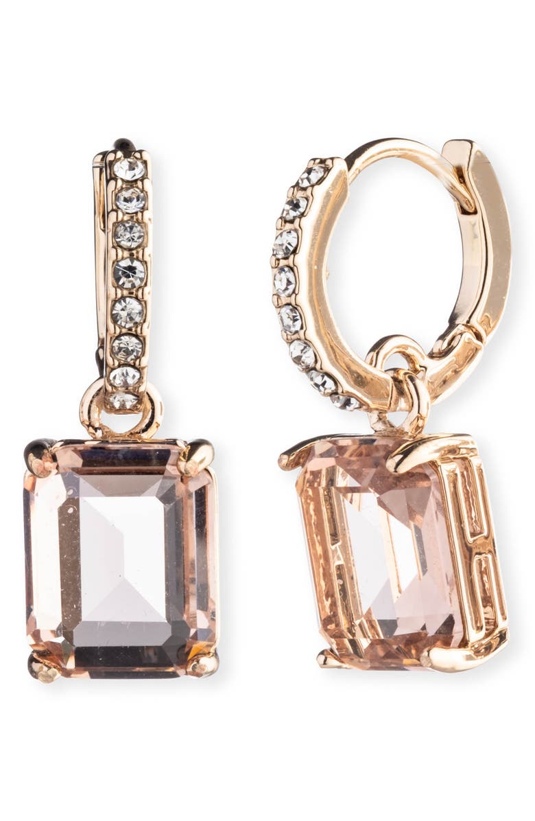 Lauren Stone Huggie Hoop Drop Earrings, Main, color, Pink