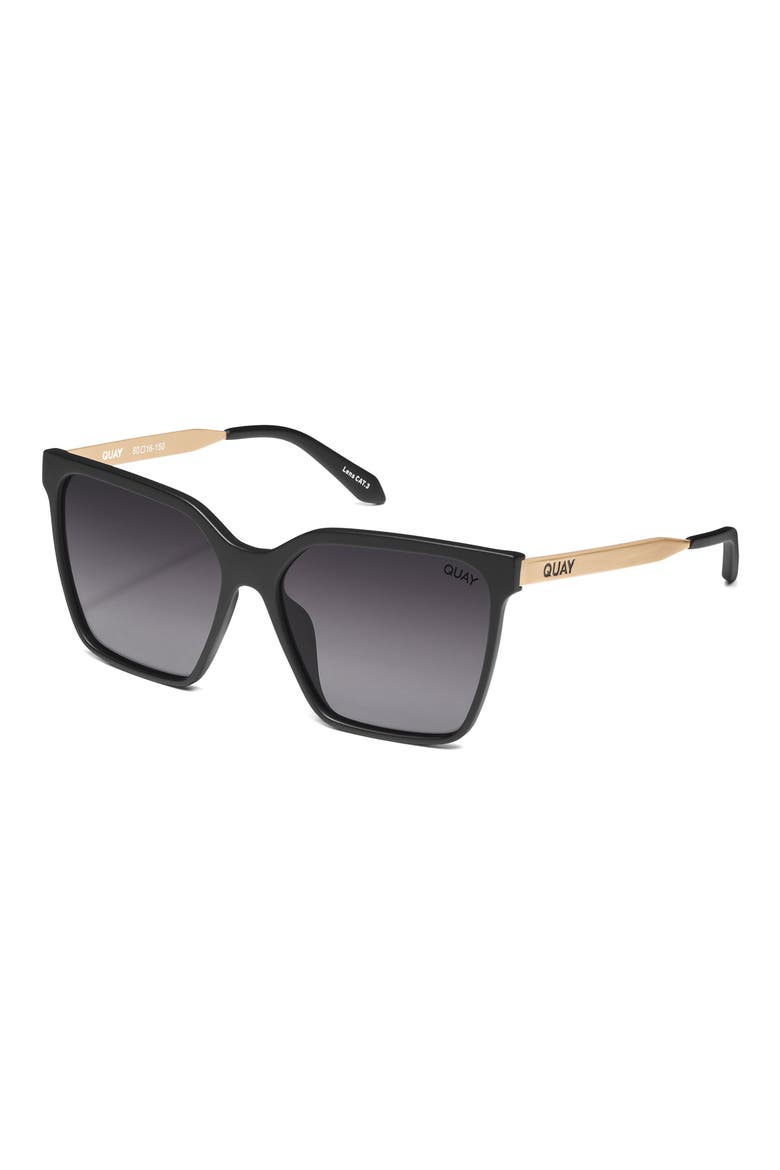 Level Up Remixed 61mm Gradient Polarized Square Sunglasses, Alternate, color, MTBLK SMKPOL