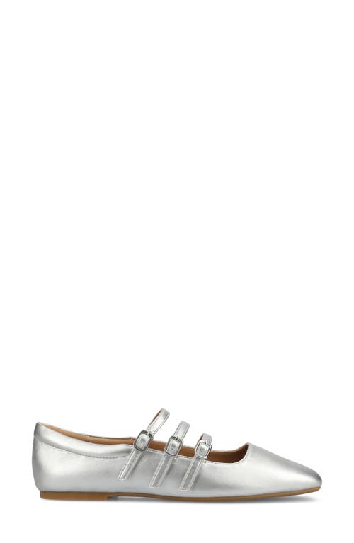 Shop Journee Collection Darlin Multi Strap Mary Jane Flat In Silver