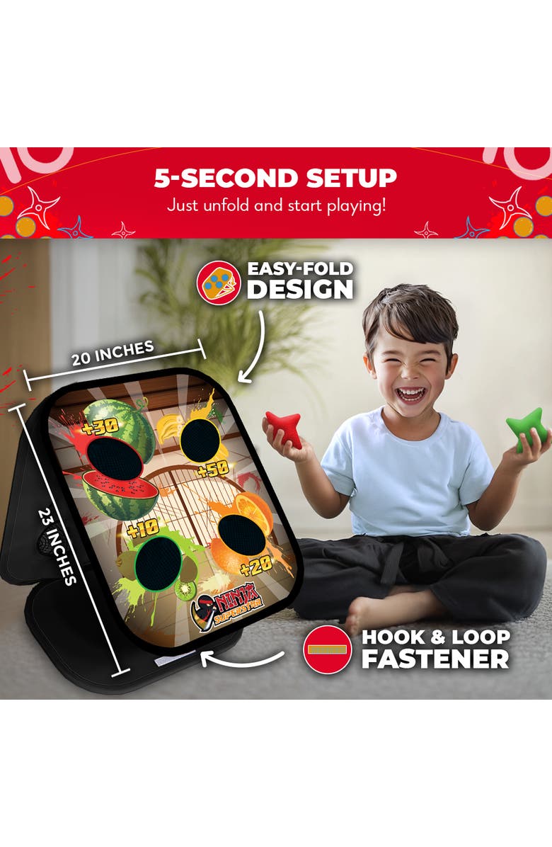Swooc Games Ninja Superstar | 2-in-1 Corn Hole Games for Kids, Alternate, color, Multicolored