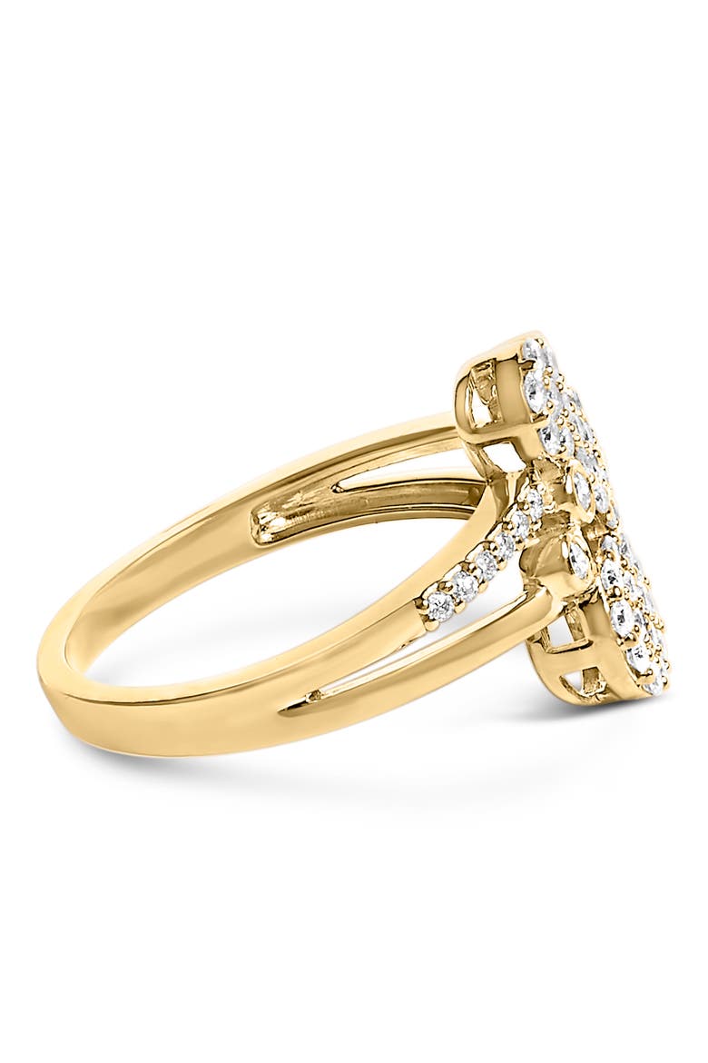 Silver 1/2 Cttw Diamond Scatter Composite Bypass Ring, Alternate, color, Yellow