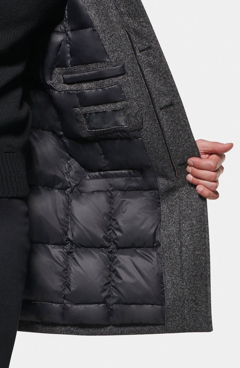 Norwegian Wool Herringbone Waterproof Wool Blend Down Coat, Alternate, color, 