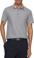 Burberry Check Collar Cotton Polo Shirt