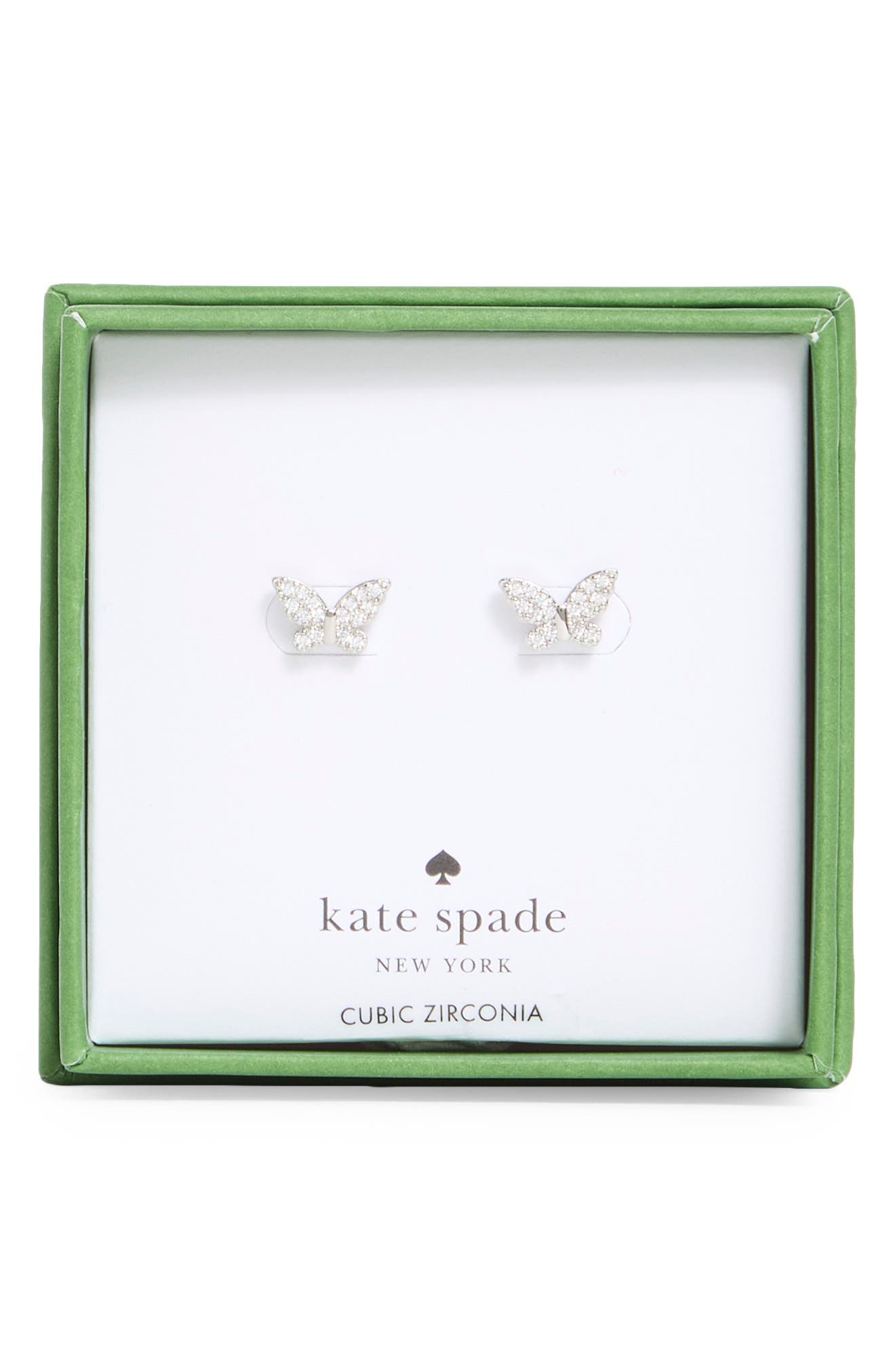 Kate Spade New York pavé cubic zirconia butterfly stud earrings