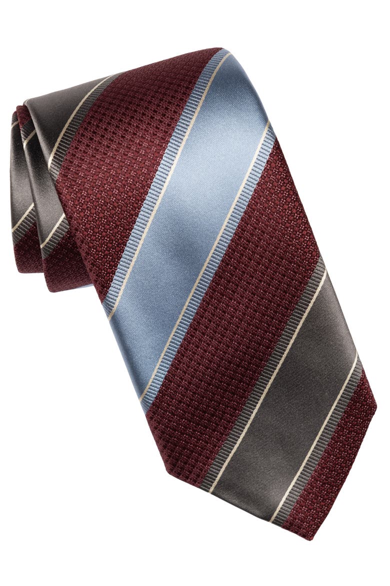 Ferrari - Silk Jacquard Tie for Men, Alternate, color, Burgundy Grey and Blue