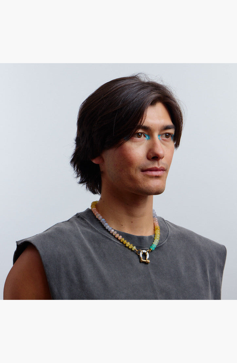 SHOP SPICY DAN Garcia Multicolor Moonstone Gold Plated Necklace, Alternate, color, Multicolor