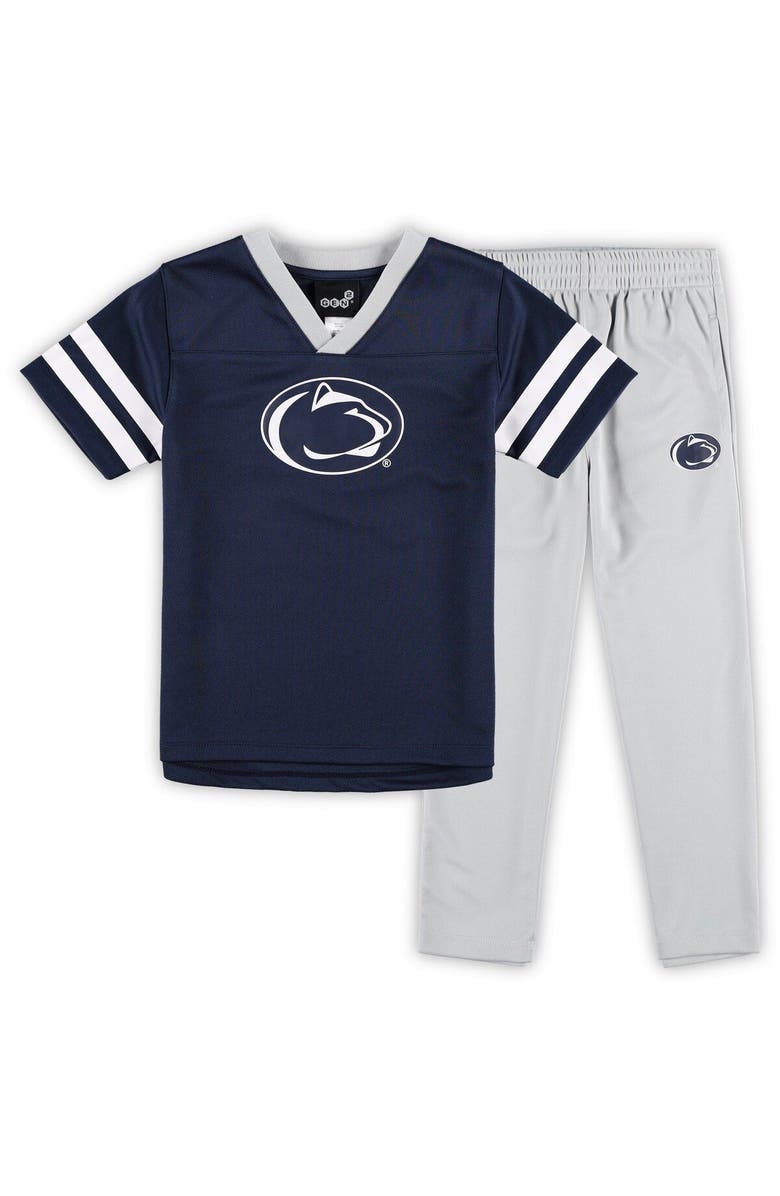 Outerstuff Preschool Navy/Gray Penn State Nittany Lions Red Zone Jersey & Pants Set, Main, color,