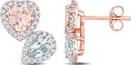 Julianna B. Morganite & Diamond Heart Earrings 10k
