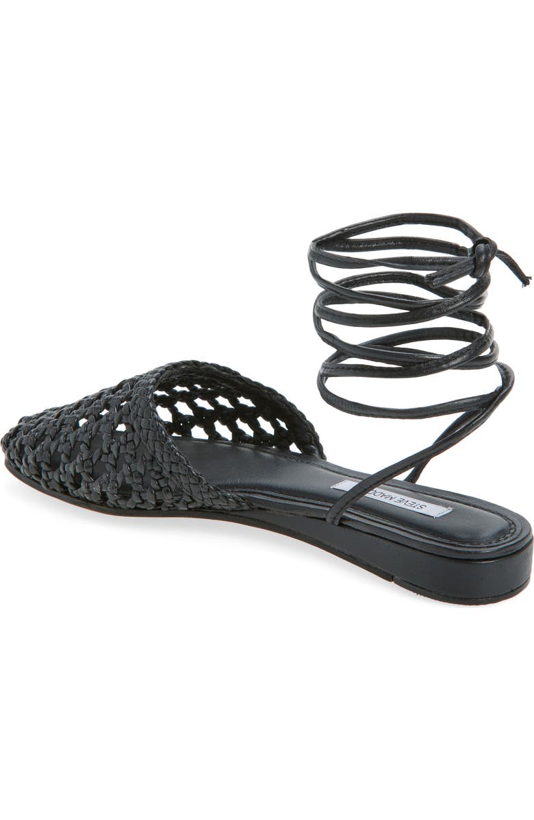 Steve Madden Flutter Wraparound Ankle Sandal, Alternate, color, Black Leather