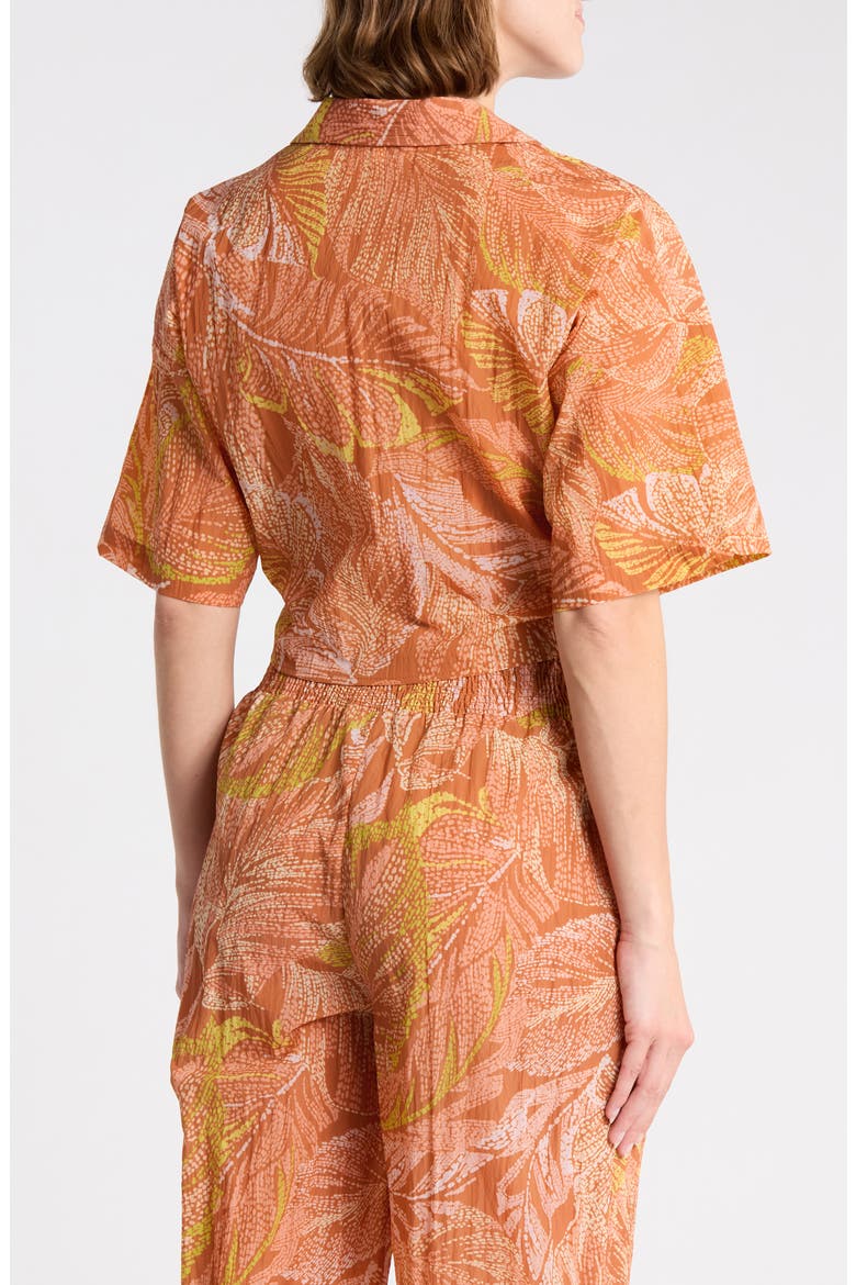 Short Sleeve Tie Front Top, Alternate, color, SUNSET