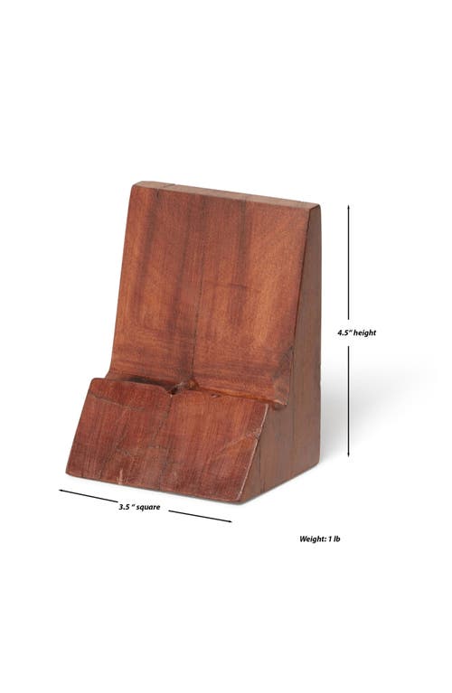 Roselli Trading Company Wood Platform Phone Holder In Wood