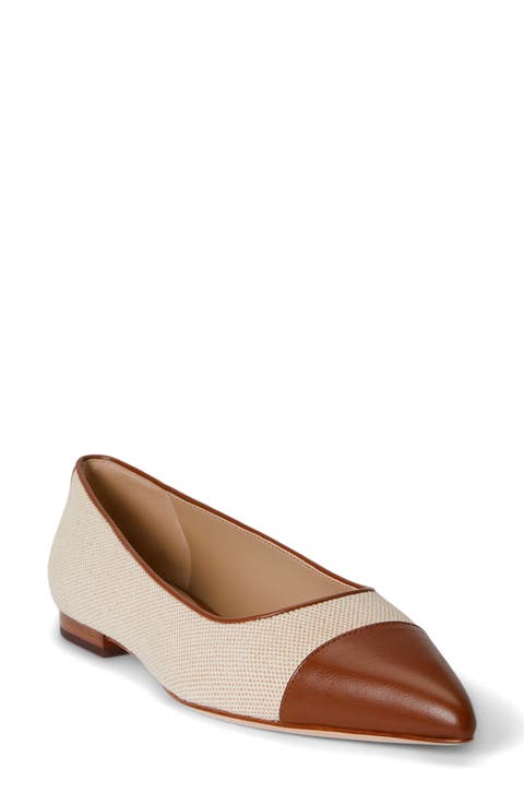 Londyn Pointed Cap Toe Ballet Flat (Women)
