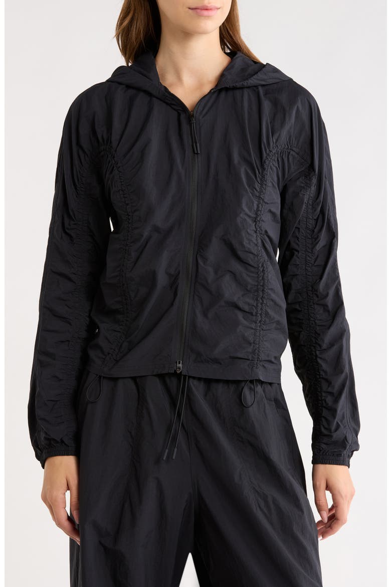 x Zendaya Ruched Lightweight Performance Jacket, Alternate, color, BLACK