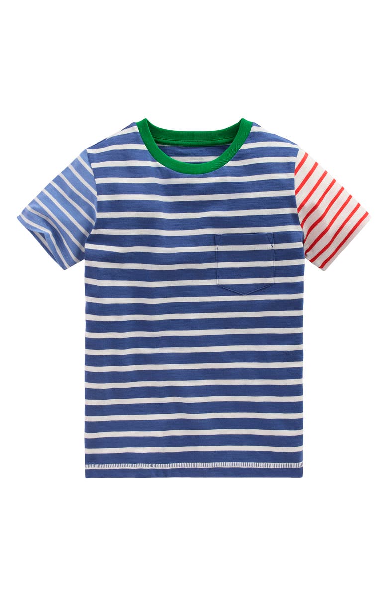 Mini Boden Kids' Stripe Cotton T-Shirt, Main, color, Hotch Sleeve