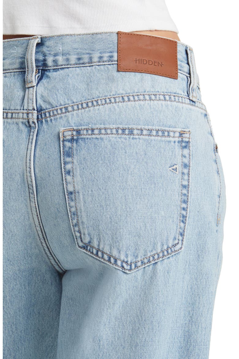 Ripped High Waist Straight Leg Jeans, Alternate, color, LIGHT WASH