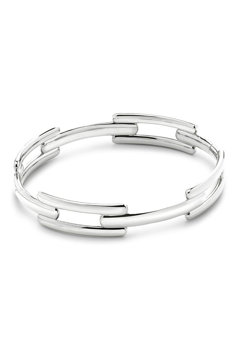 Signature Link Bangle, Main, color, STERLING SILVER