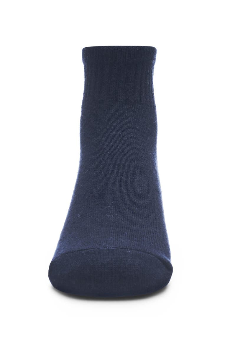 Kids' 3 Pair Pack Mid Cut Cotton Blend Socks, Alternate, color, Navy