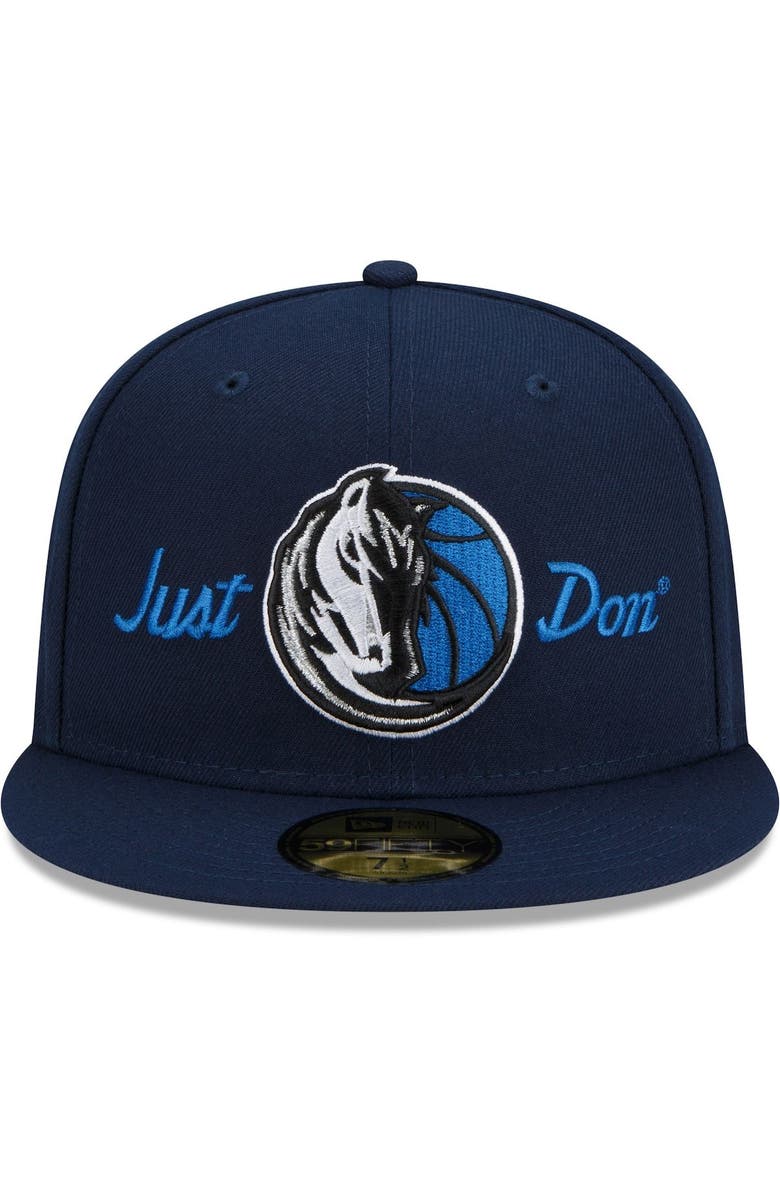 New Era Men's New Era x Just Don Navy Dallas Mavericks 59FIFTY Fitted Hat, Alternate, color, 