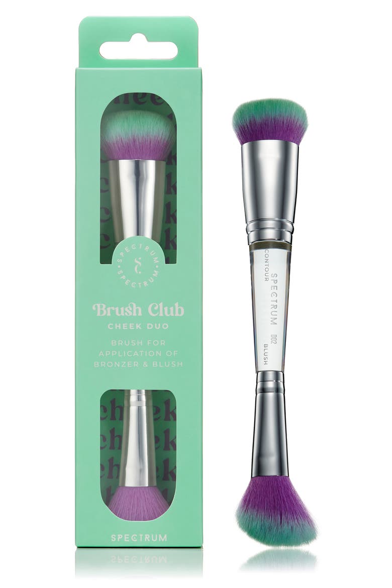 Brush Club Cheek Duo Brush, Main, color, GREEN