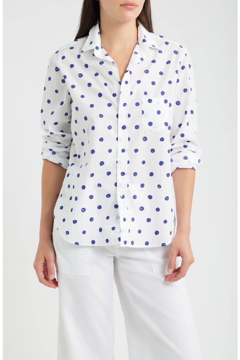 Eileen Relaxed Button-Up Shirt, Main, color, LARGE BLUE DOTS
