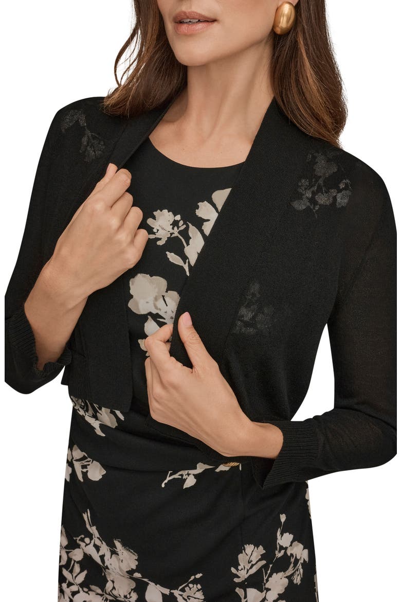 Open Shrug Cardigan, Alternate, color, BLACK