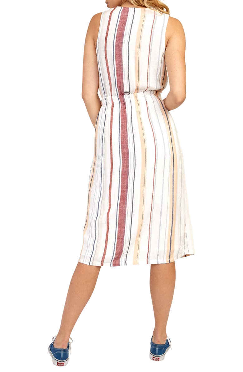 RVCA Arizona Cutout Waist Midi Dress, Alternate, color, 