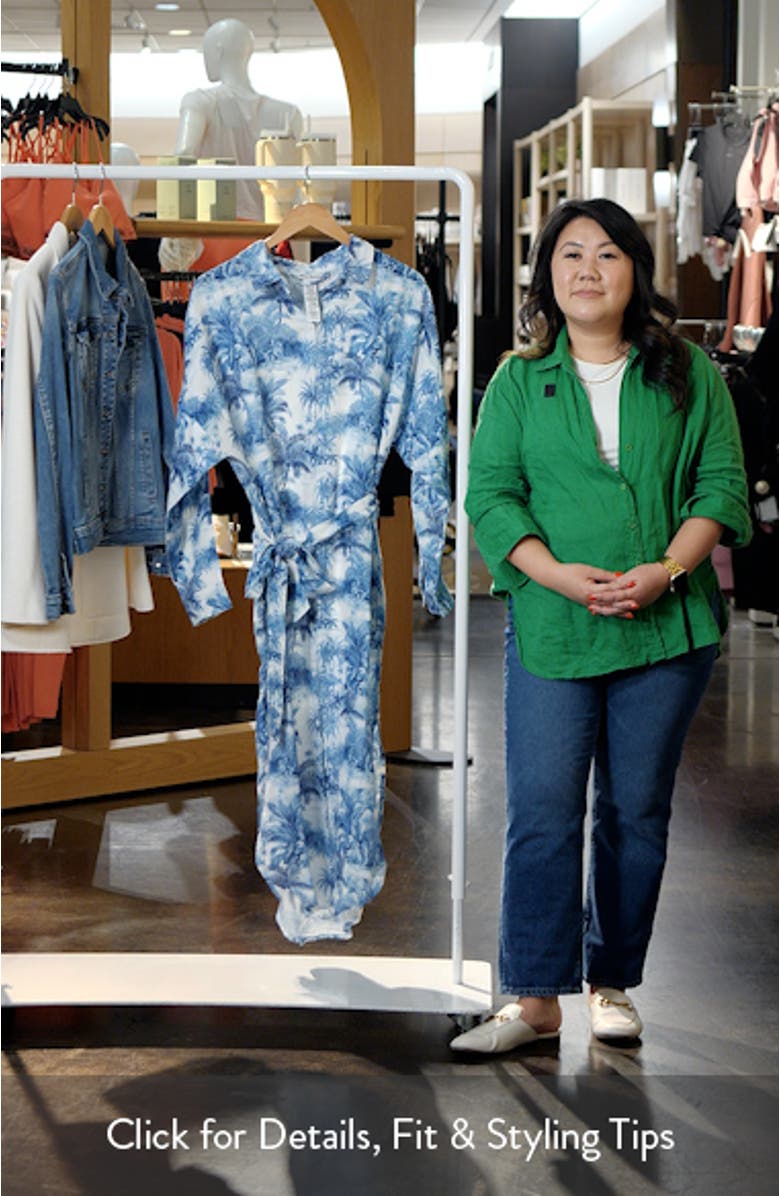 St. Lucia Toile Long Sleeve Shirtdress, sales video thumbnail