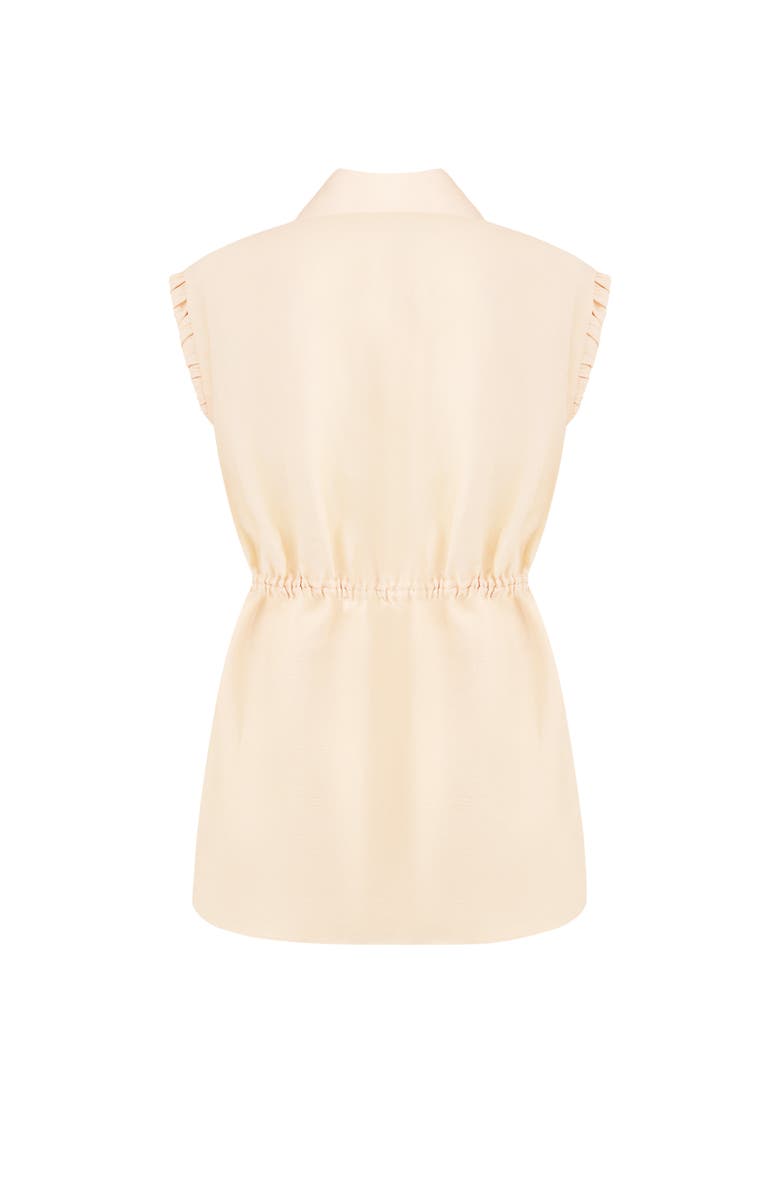 Malva Florea Drawstring-Waist Floral-Appliqu Blouse, Alternate, color, Light Apricot