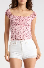 Madden Girl Emma Floral Ruffle Trim Top