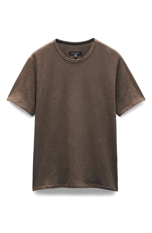 Rag & Bone Classic Flame Slub Cotton T-shirt In Brown