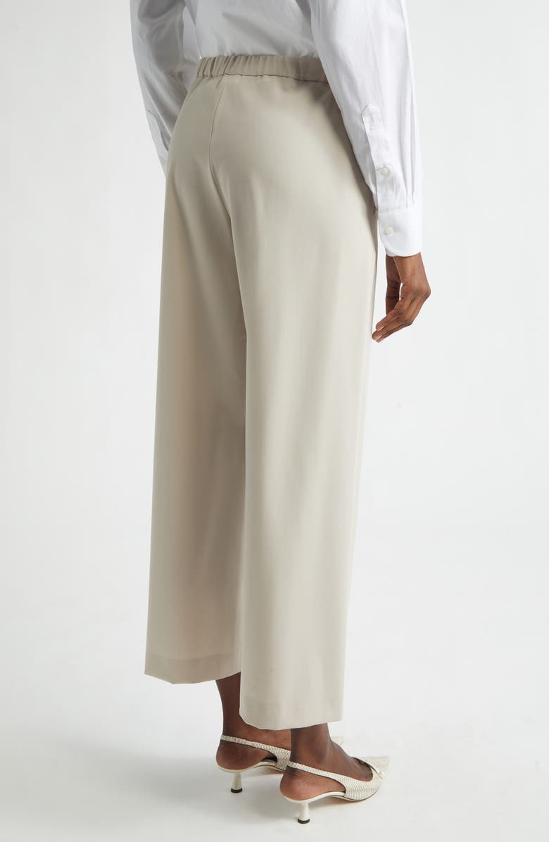 Max Mara Argenta Drawstring Virgin Wool Ankle Pants, Alternate, color, Natural