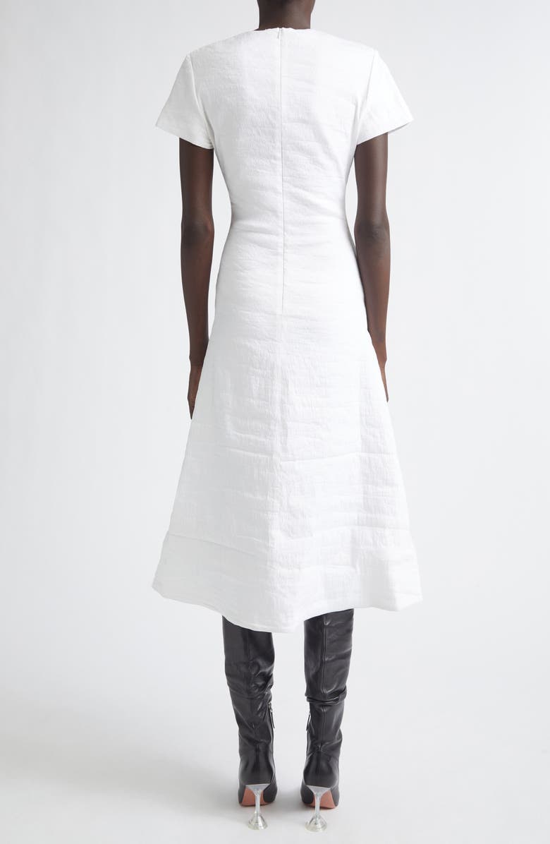 Brandon Maxwell The Ridley Short Sleeve Midi Dress, Alternate, color, White