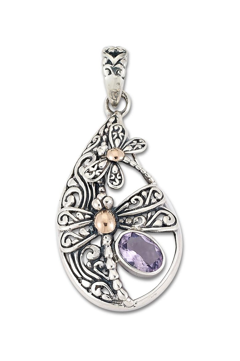 Dragonfly Pendant, Main, color, PURPLE