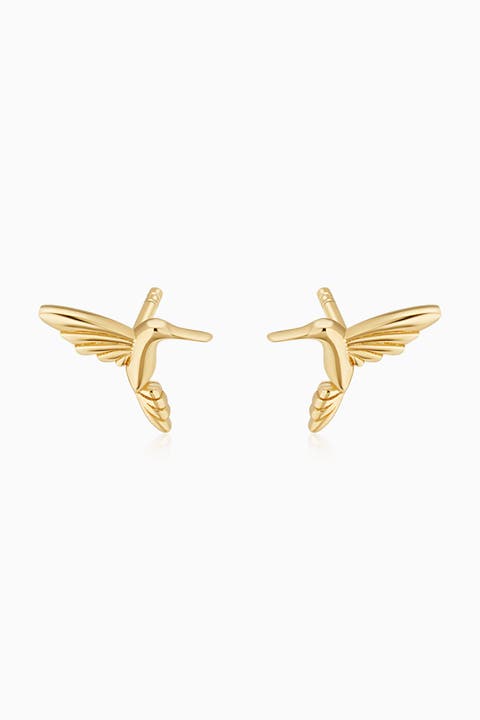 14K Yellow Gold Freedom Dove Studs