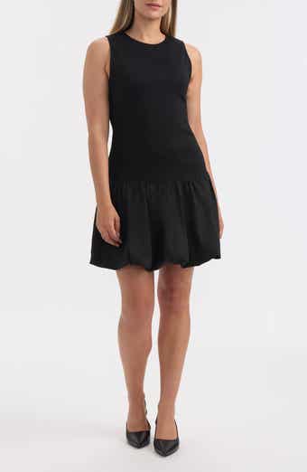 Ellen Tracy Mixed Media Bubble Skirt Minidress