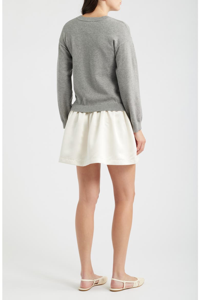 Mixed Media Sweater Dress, Alternate, color, LIGHT GREY