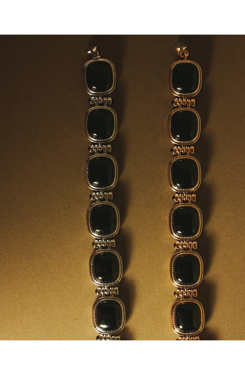 Luv AJ The Midnight Mesa Black Agate Bracelet, Alternate, color, Silver