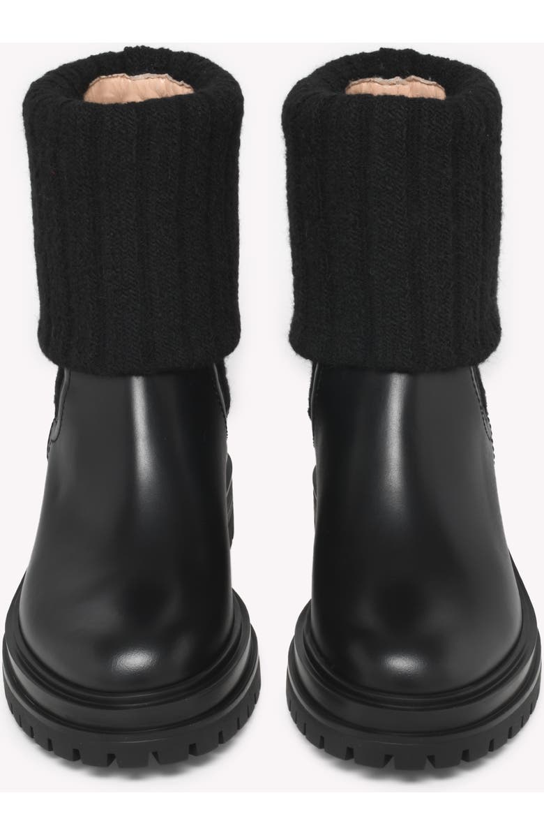 Gianvito Rossi Tenney Biker Boots, Alternate, color, Black Calf And Fabric