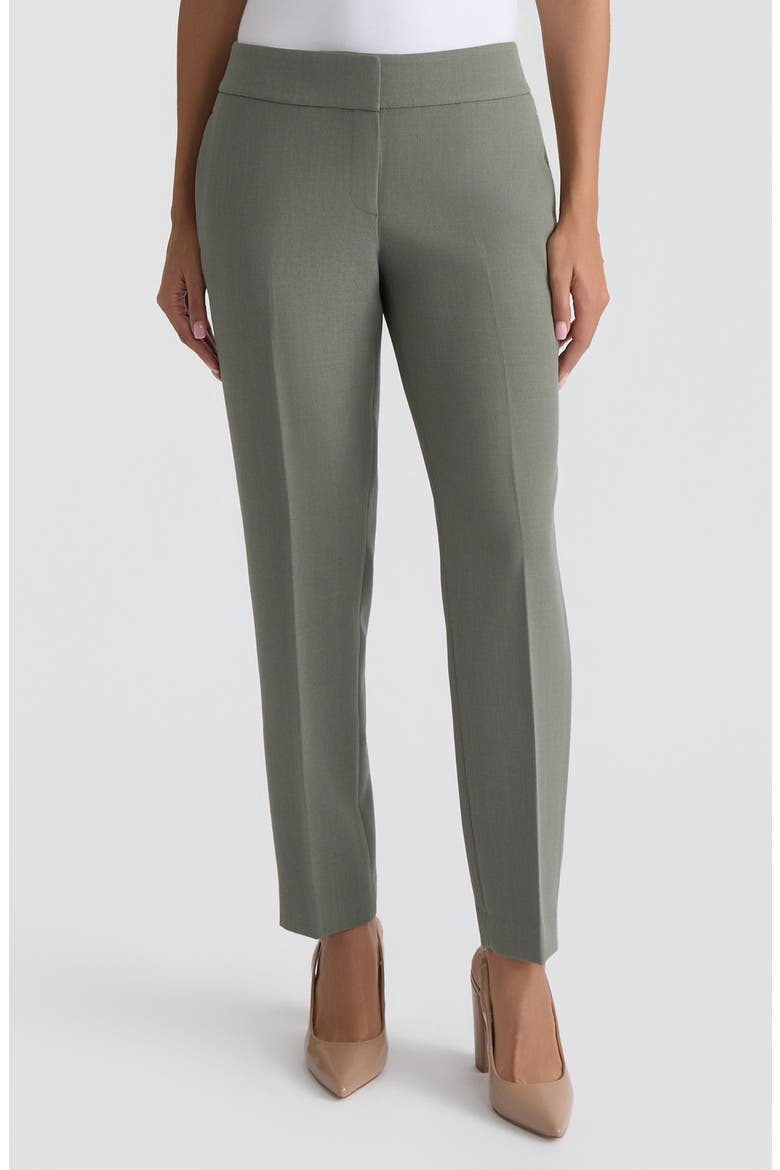 Ava Stretch Crepe Straight Leg Pants, Main, color, DARK SEA STONE