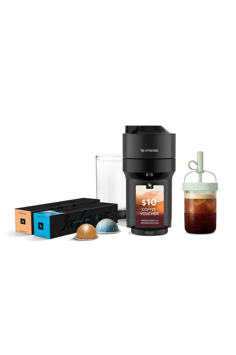 Vertuo Pop+ Coffee Machine & Iced Coffee Bundle, Alternate, color, BLACK