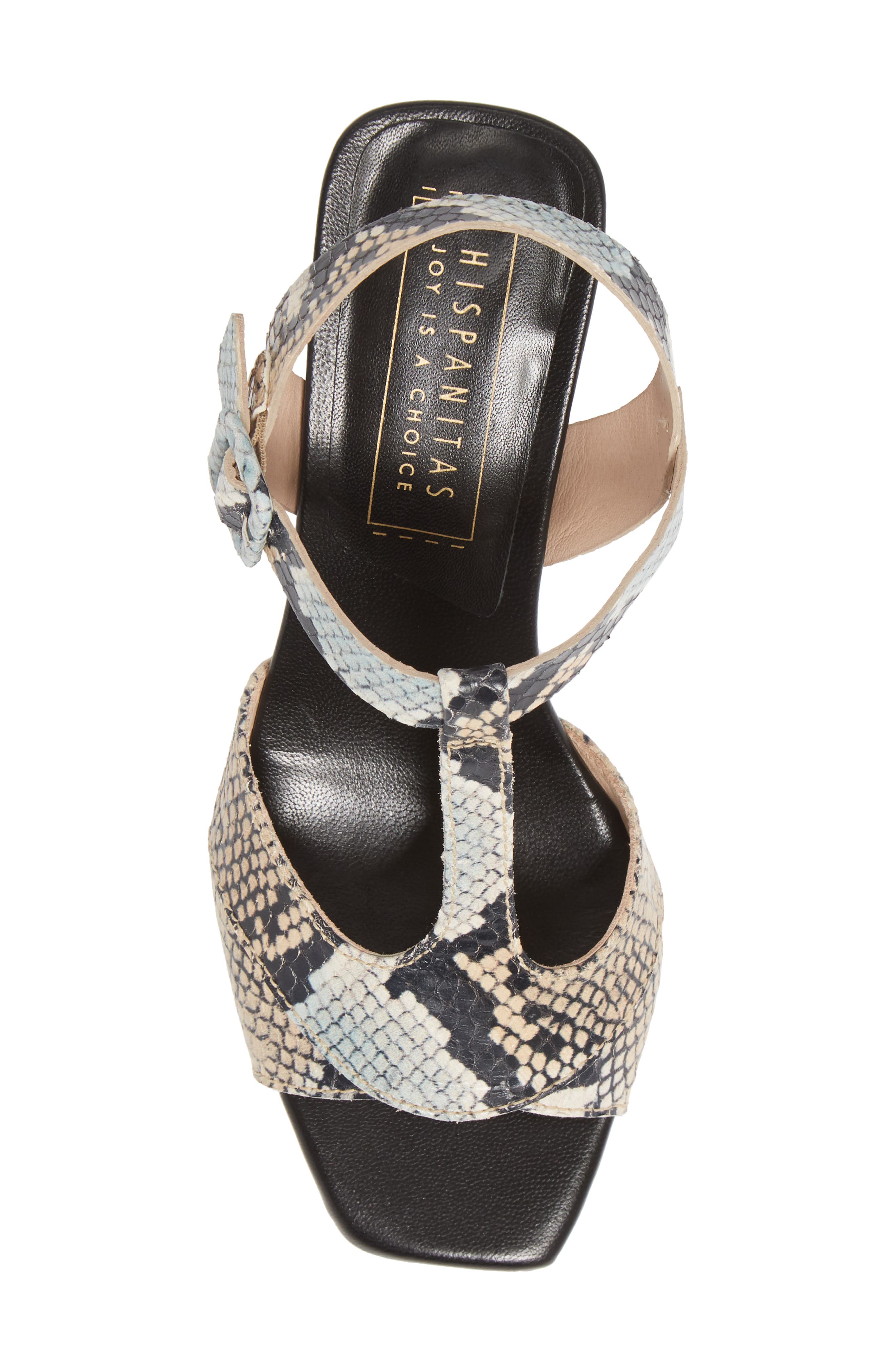 Hispanitas Preston Snakeskin Print Leather T-Strap Sandal, Alternate, color, 