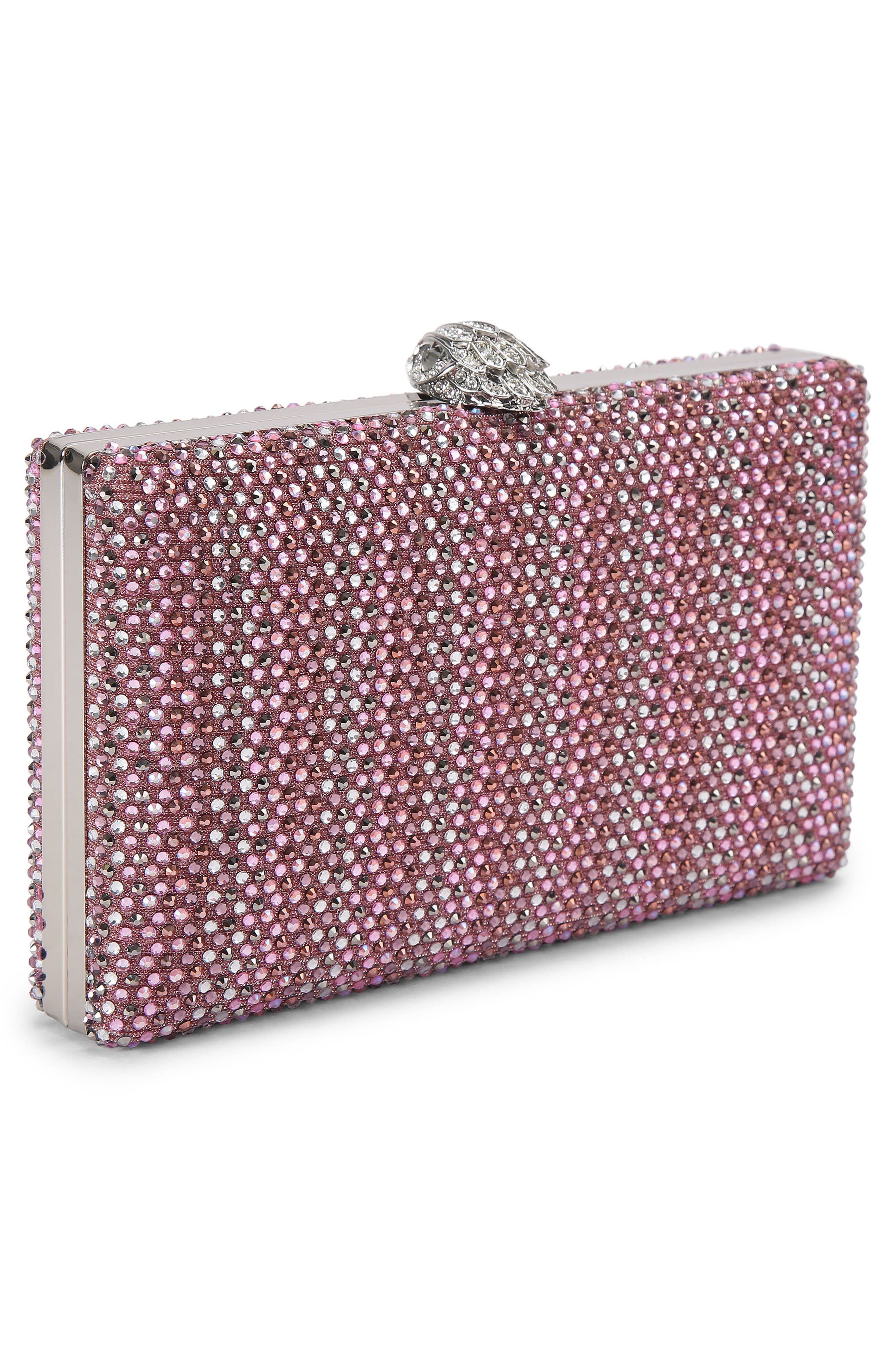 Kurt Geiger London Kensington Crystal Frame Clutch, Alternate, color, Open Pink