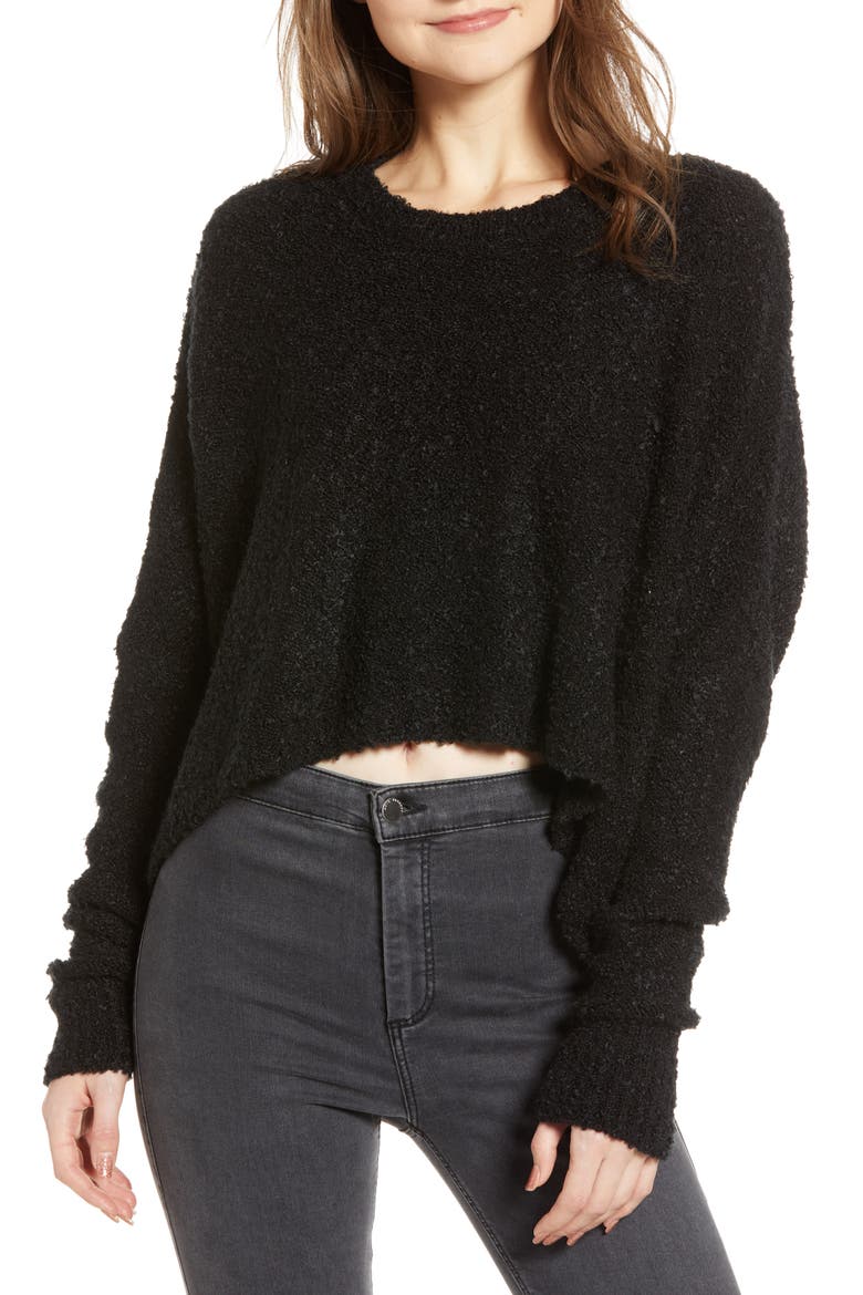 Mattie Crop Sweater, Main, color, BLACK