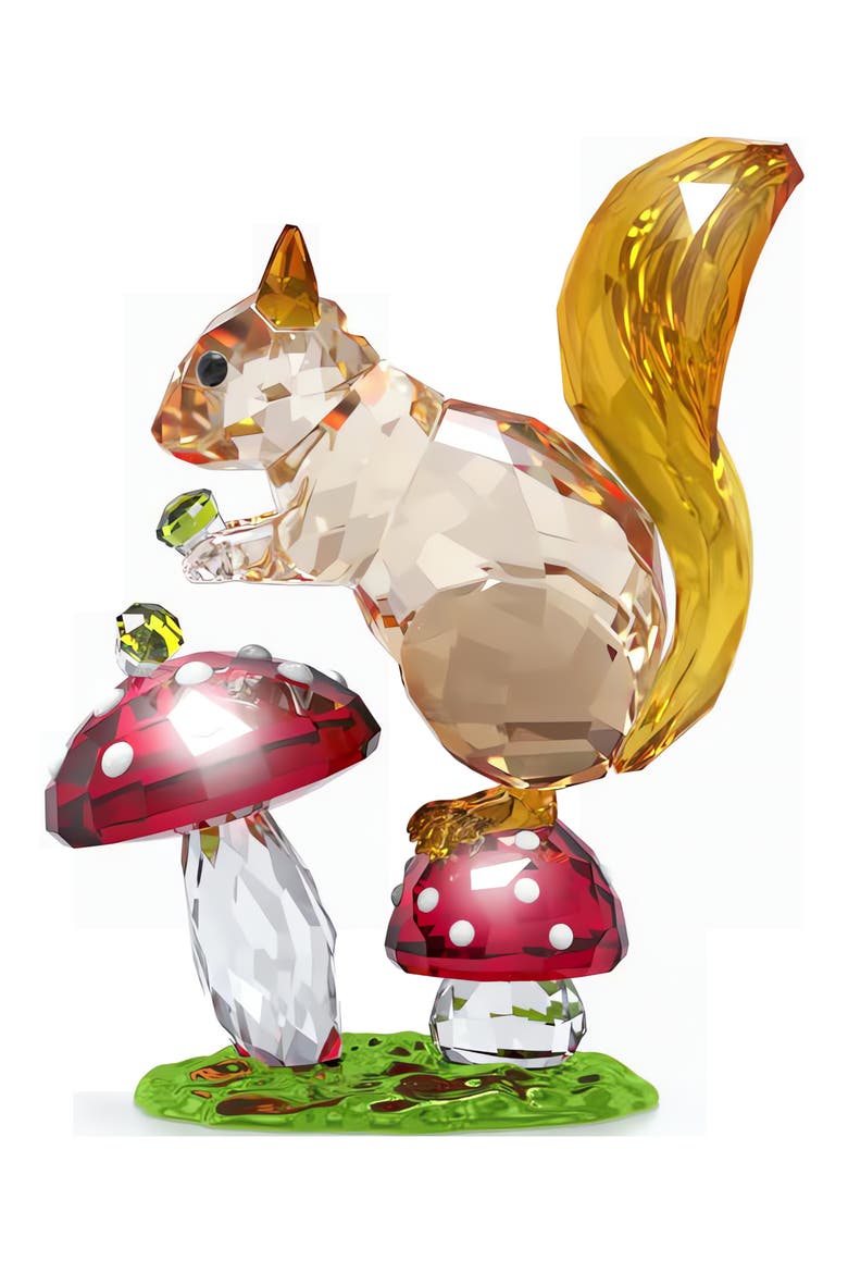 Idyllia Crystal Squirrel & Mushrooms, Alternate, color, MULTICOLORED