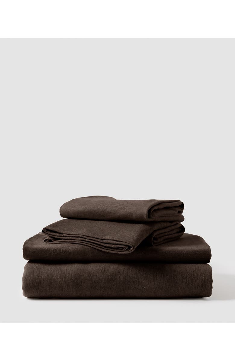 Pact Organic Favorite Tee Jersey Sheet Set, Main, color, Chocolate Heather