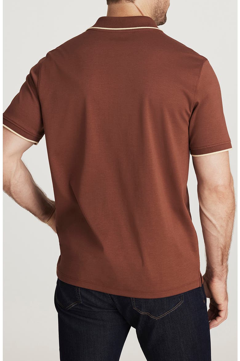 Riviera Tipped Pima Cotton Polo, Alternate, color, CAPPUCCINO