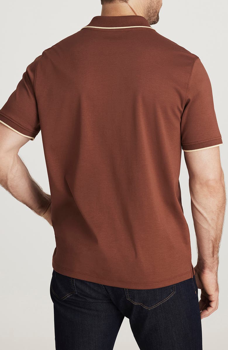 34 Heritage Riviera Tipped Pima Cotton Polo, Alternate, color, Cappuccino