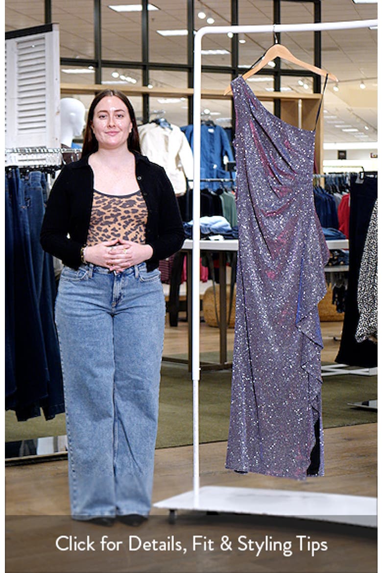 Glitter Galaxy Ruffle One-Shoulder Gown video