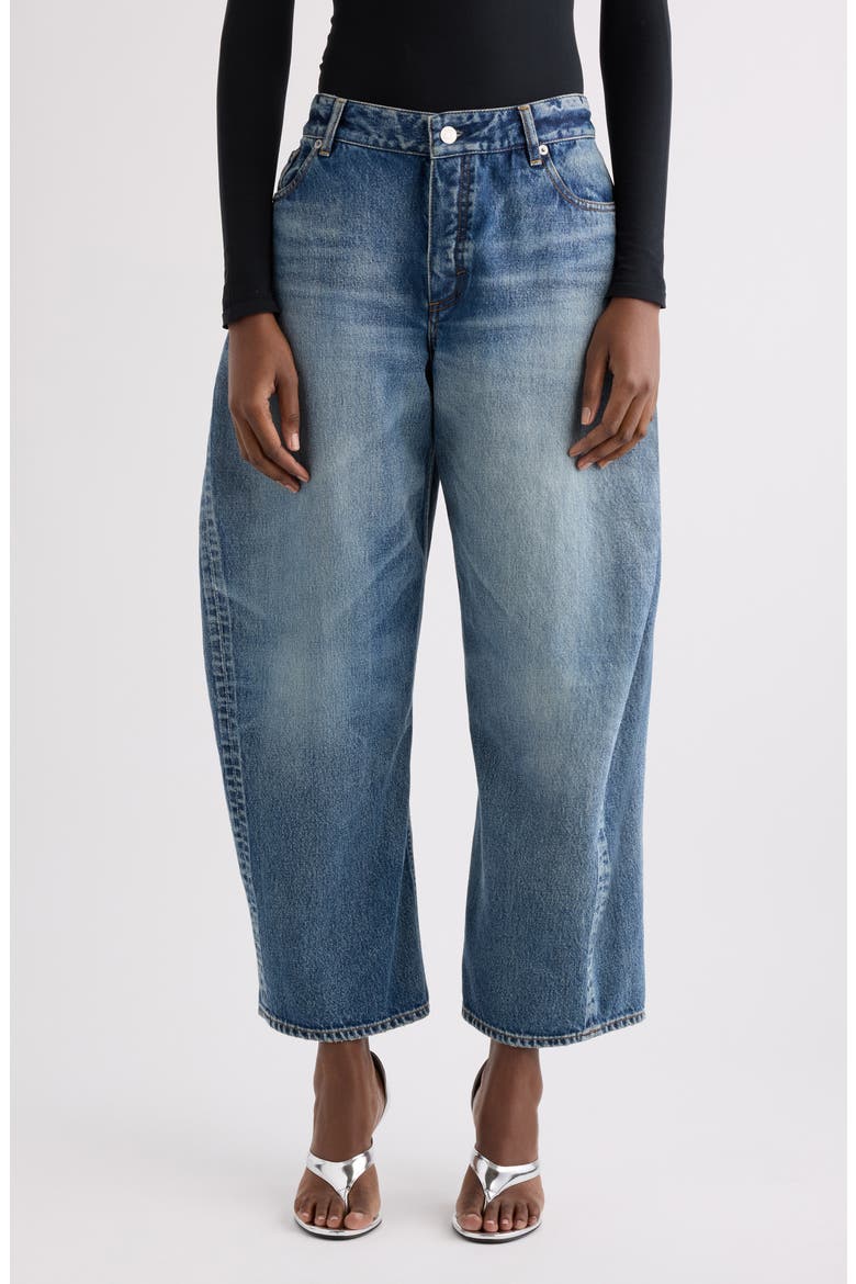 Rodeo Cotton Denim Barrel Leg Ankle Jeans, Main, color, DIRTY WASH