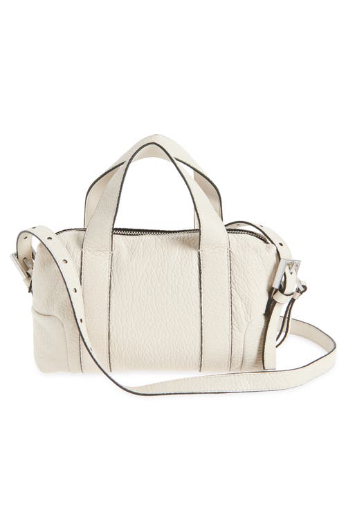 Allsaints Compact Ares Grain Leather Crossbody Bag In Neutral